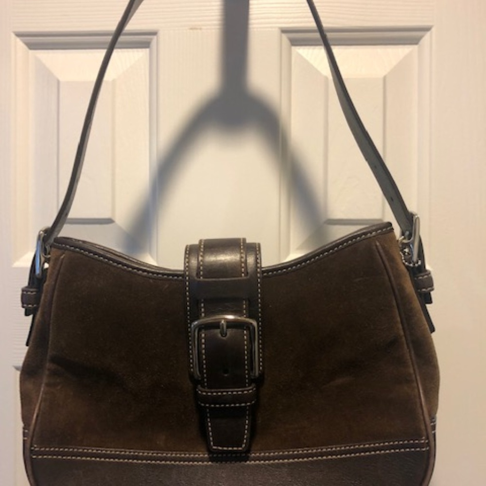 Coach Brown Suede & Leather Handbag